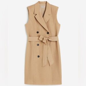 H&M Tan Trench Dress with Notched Collar